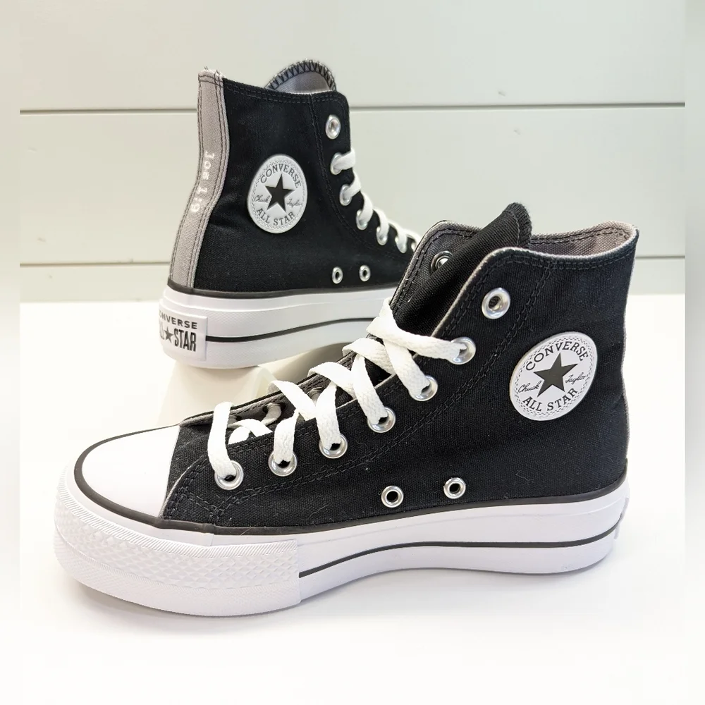 Converse CTAS By You Jos 1:9 Black Platform Canvas Sneakers size Women's 5.5